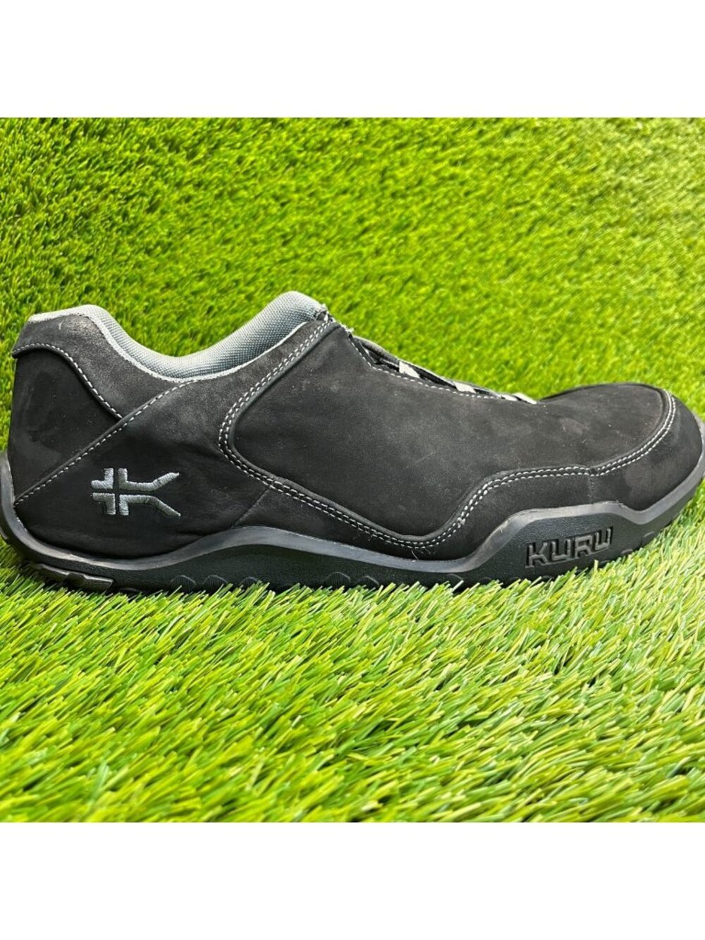 Kuru Chicane Mens‎ Size 13.5 Black Gray Athletic Running Leather Shoes Sneakers